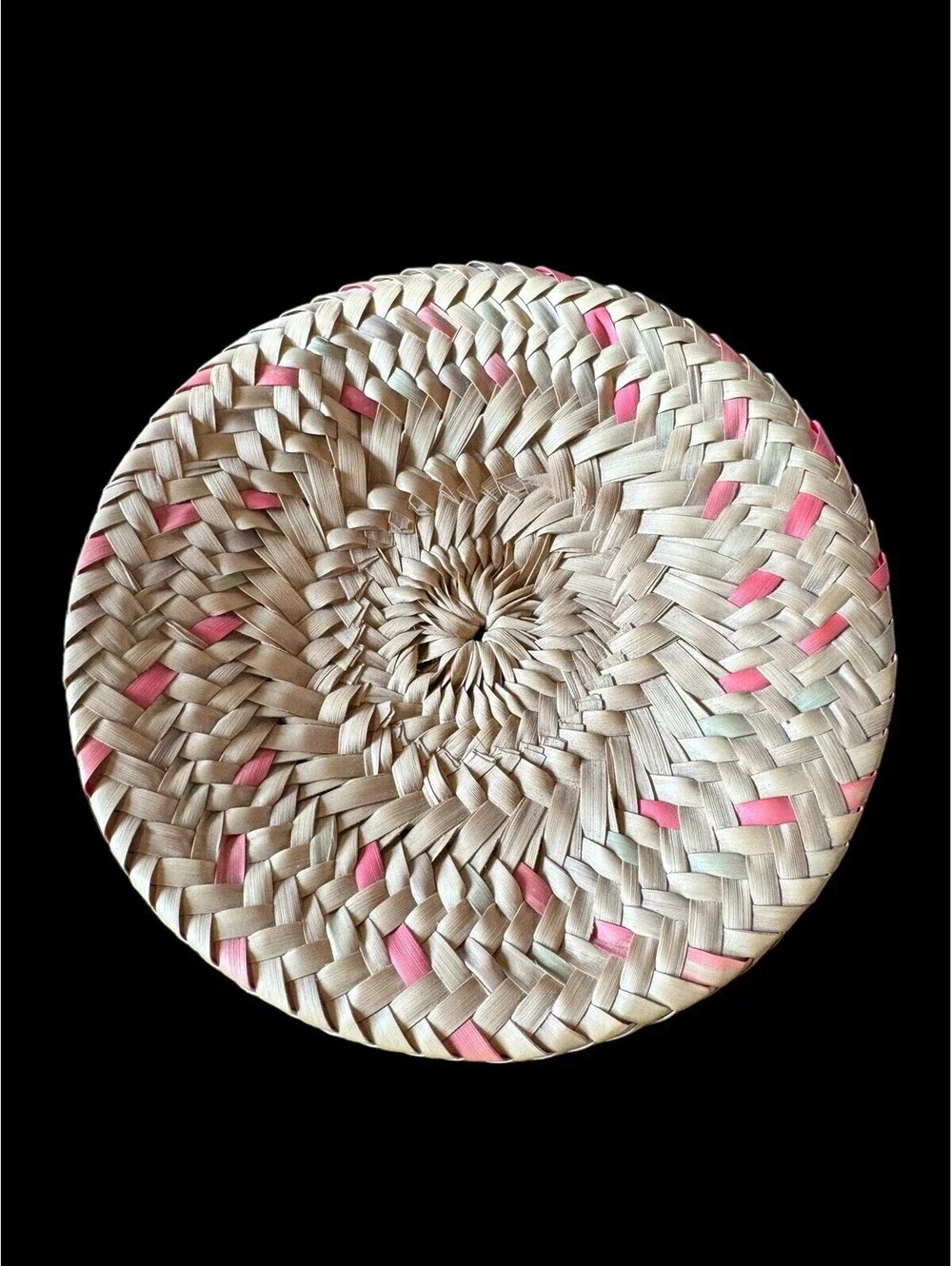 Vintage Handwoven Basket With Lid. Made In Maine 6”T  6”D